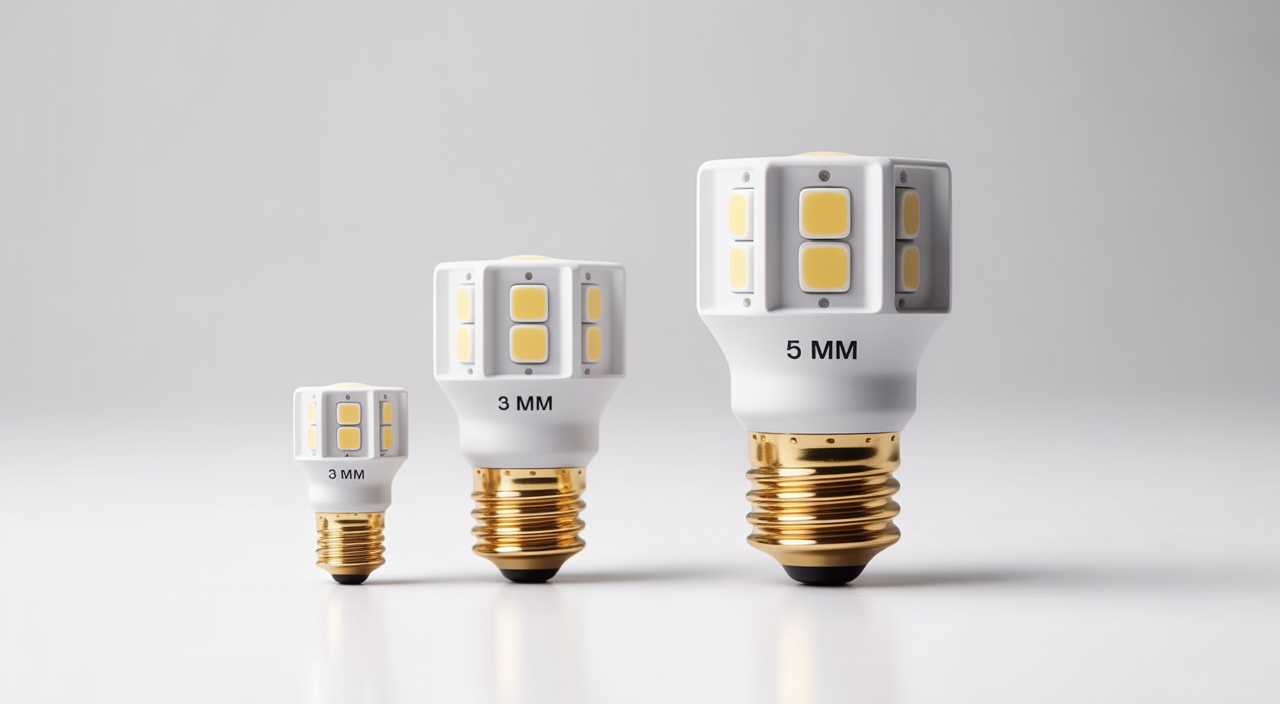 Small LED light bulbs arranged for hobby electronics projects